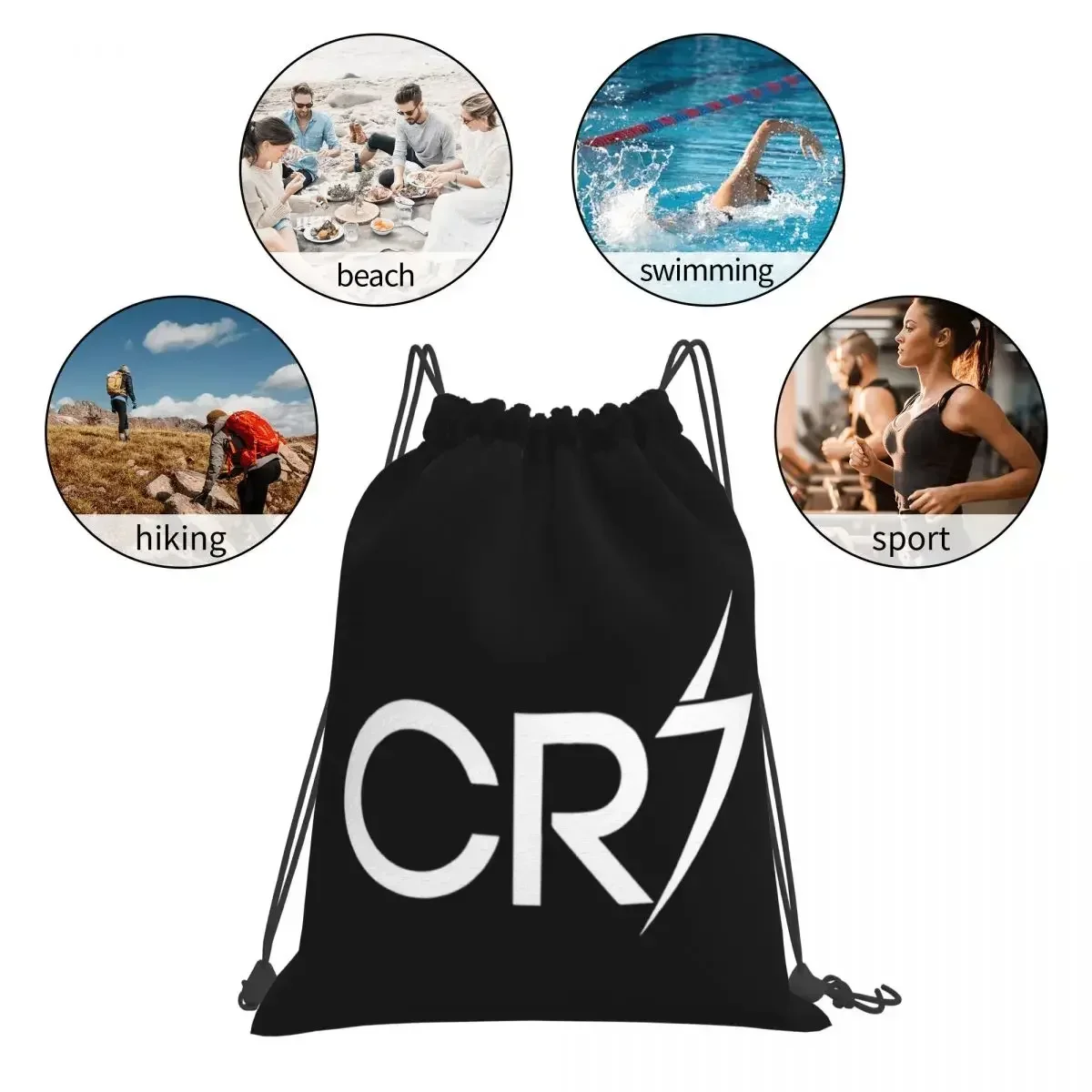 CR7 Cristiano Ronaldo Backpacks Fashion Portable Drawstring Bags  Bundle Pocket Sundries Bag Book  For Travel