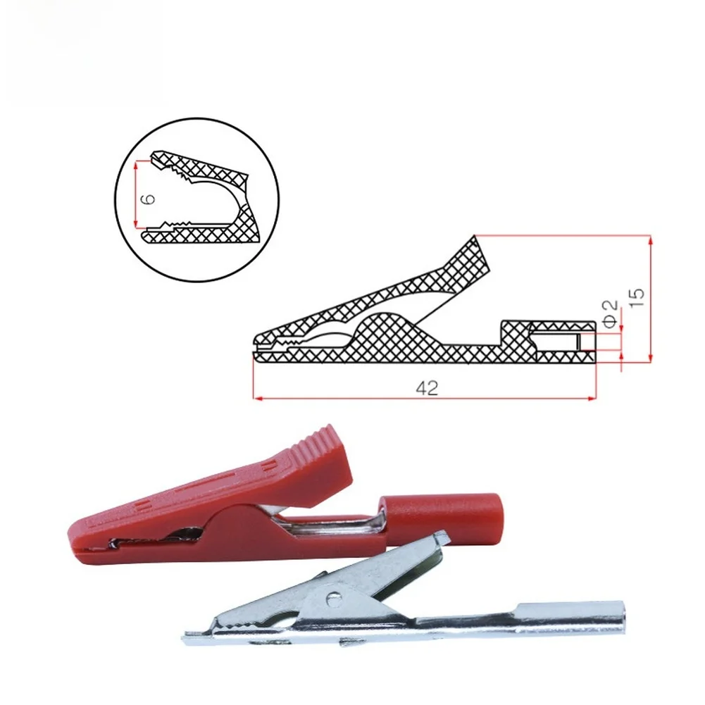 2mm Test Clip with Banana Connector for For ALLIGATOR Clamp Copper Nickel Plated 10A Electrical Testing Equipment