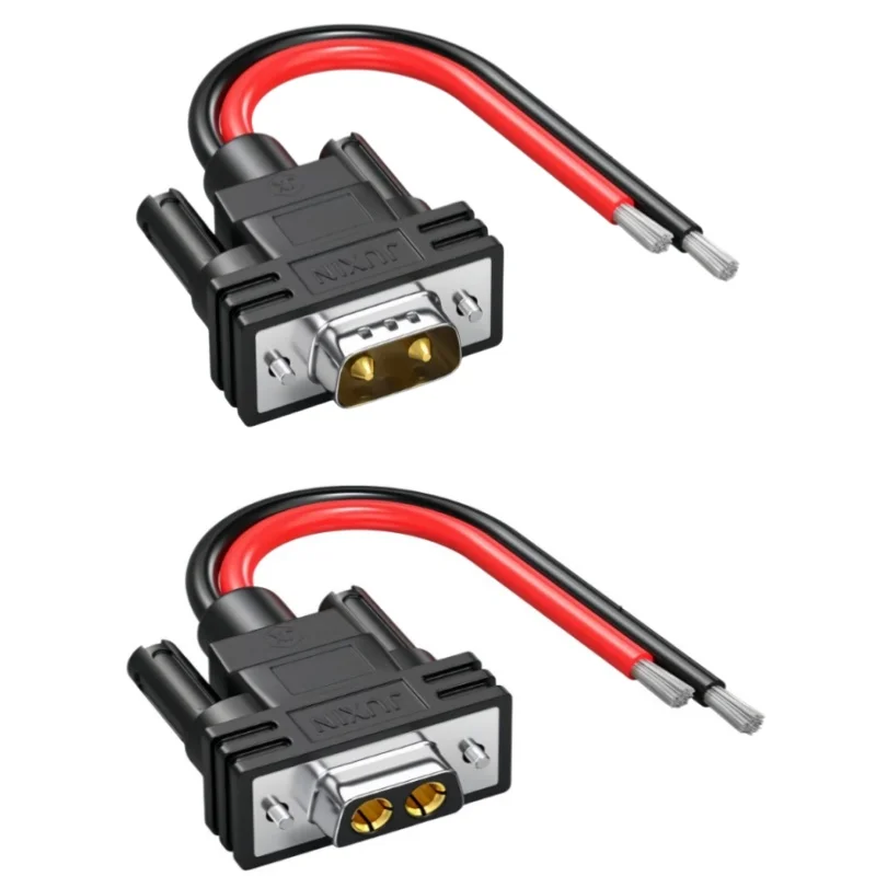 Industrial silica gel DB2W2 male belt 2P power plug connector 2V2 high current plug 2-core energy storage harness