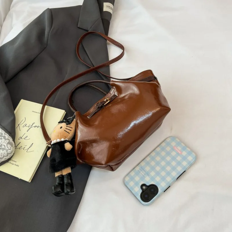 Верхняя женская большая сумка из телячьей кожи с модным винтажным легким мягким повседневным стилем El Salvador