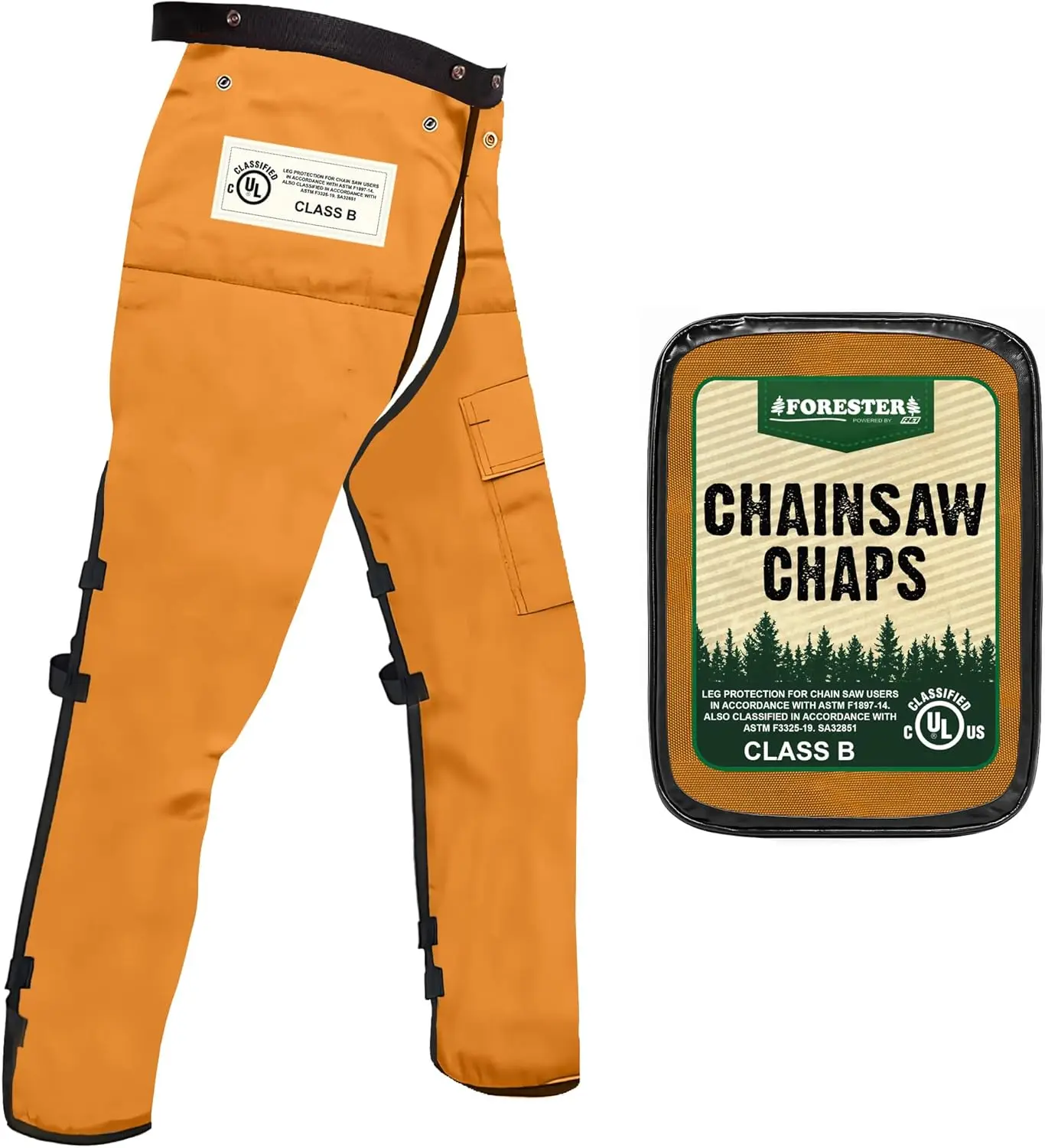 

Apron-Style Chainsaw Chaps with Pocket & Adjustable Waist for Men & Women