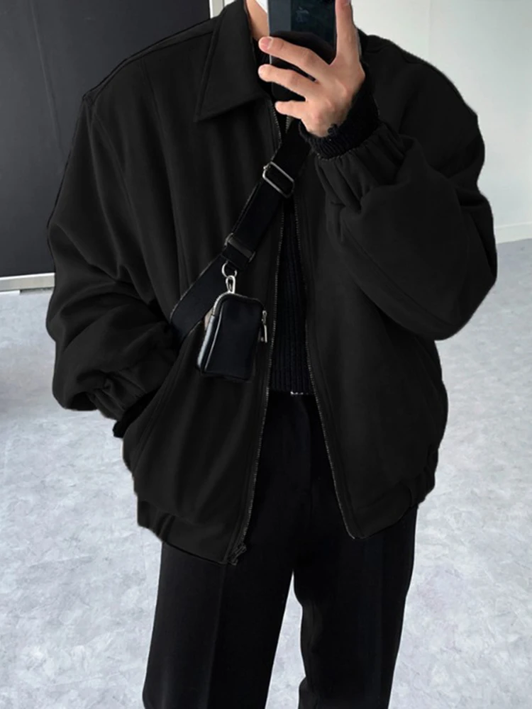 

Мужская куртка-пилот в американском ретро-стиле, чисто черная, с подплечниками, весенняя, модная, стильная и эффектная