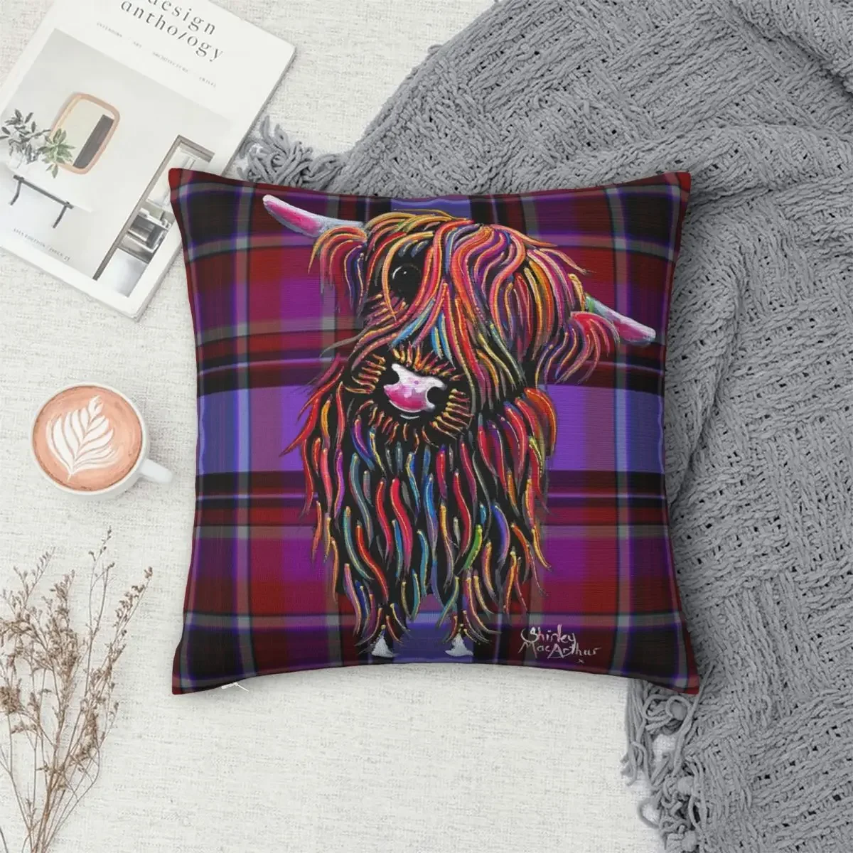 Shirley Mcarthur'S Scottish Highland Cattle Pillowcase Pillows Cover Cushion Comfort Throw Pillow Sofa Decorative Cushions Used