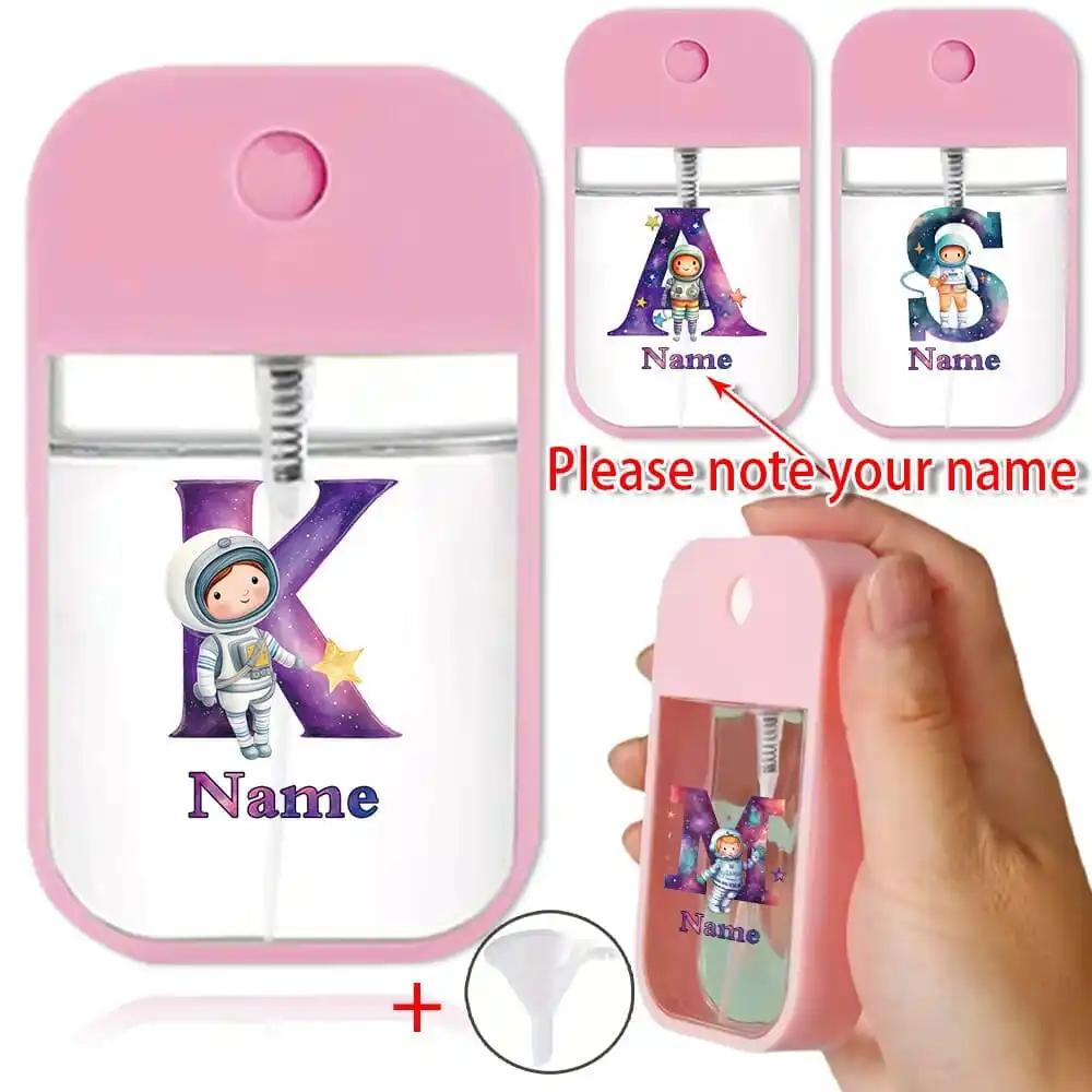 Customized Name 45ml Refillable Perfume Spray Bottle With Funnel Travel Moisturizing Sprayer Portable Mist Alcohol Dispenser
