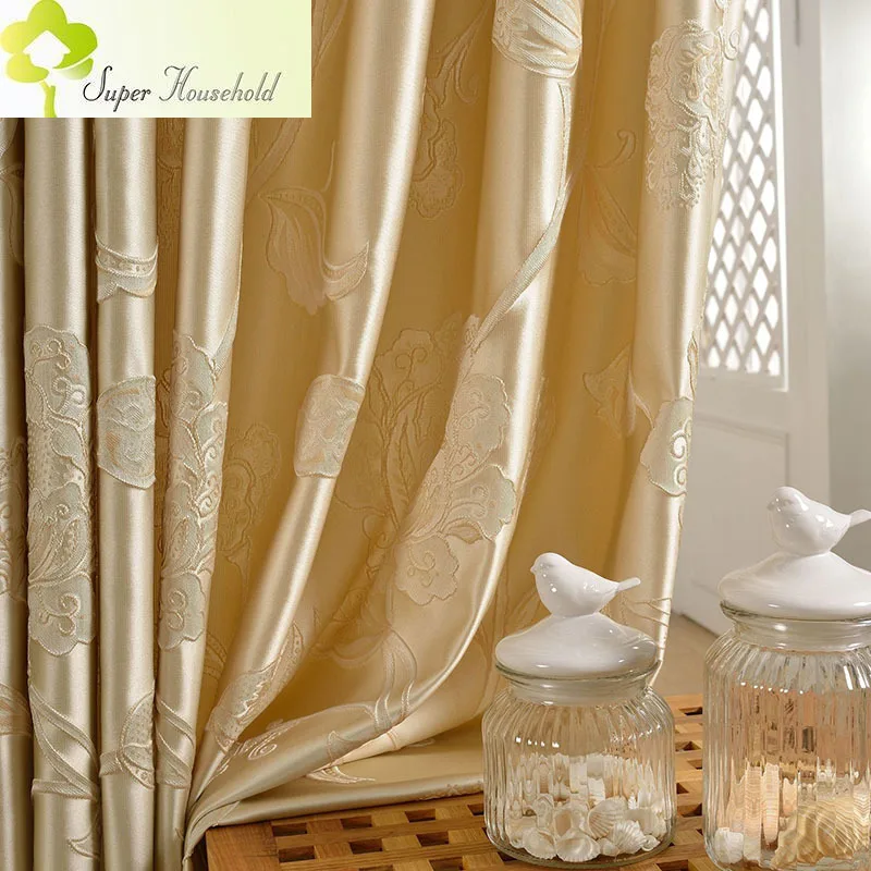 

Chinese Style Jacquard Satin Curtains Fabric for Living Room Bedroom Window Screens High Precision Drapes Ready Made Finished