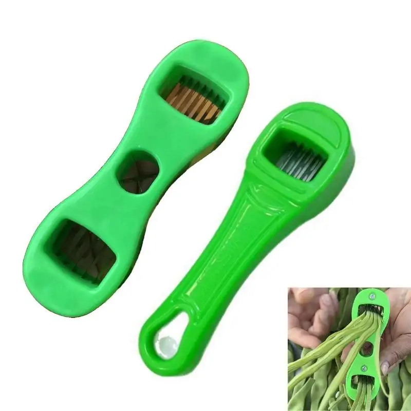 Green Bean Slicer Portable Handheld Vegetable Slicer 1.34in Width Food Grade Plastic for Kitchen Use