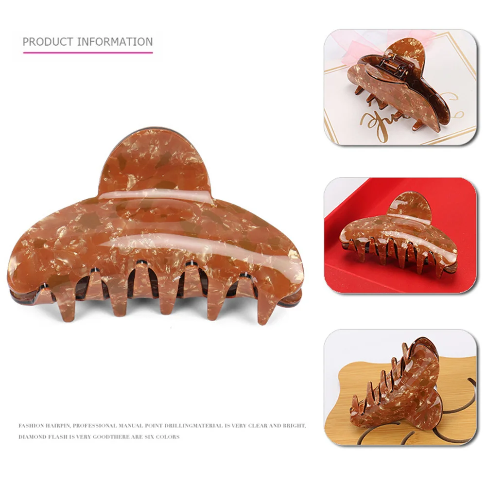 

3Pcs Large Marble Pattern Hair Clip Durable Acrylic Claw Clips for Women Girls Ponytail Holder Hair Styling Tools