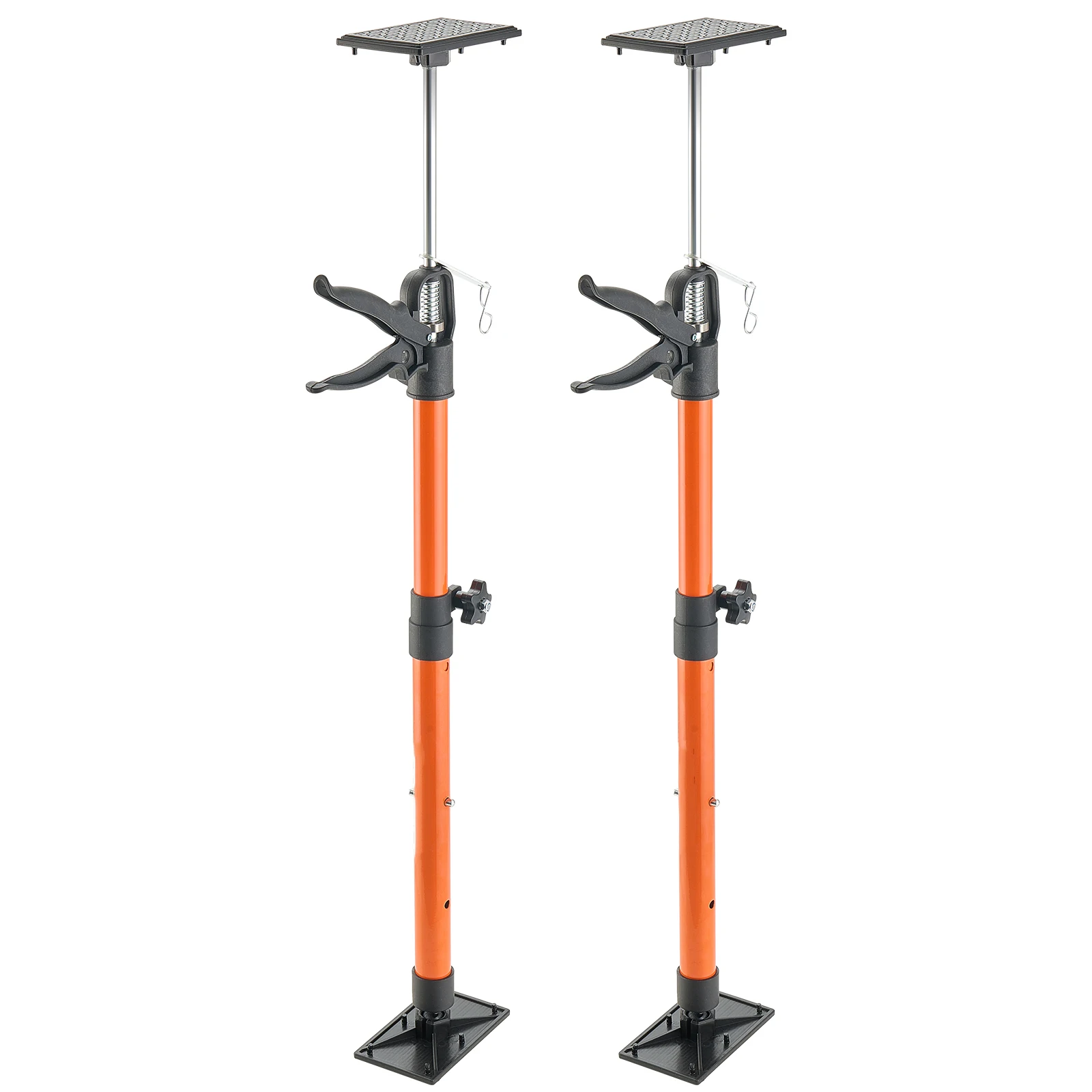 SucceBuy 2/4 Pack Cabinet Jack Support Pole Adjustable 3rd 19-45in/45-114in Steel Telescopic Support Rod for Lifting Drywall
