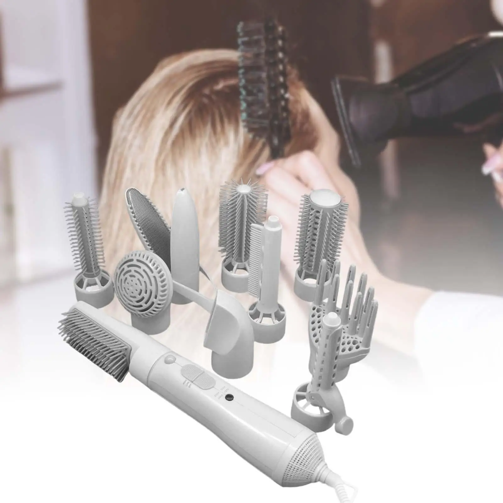Escova de ar quente volumizando 2 configurações de temperatura Multi Styler Curling Styler