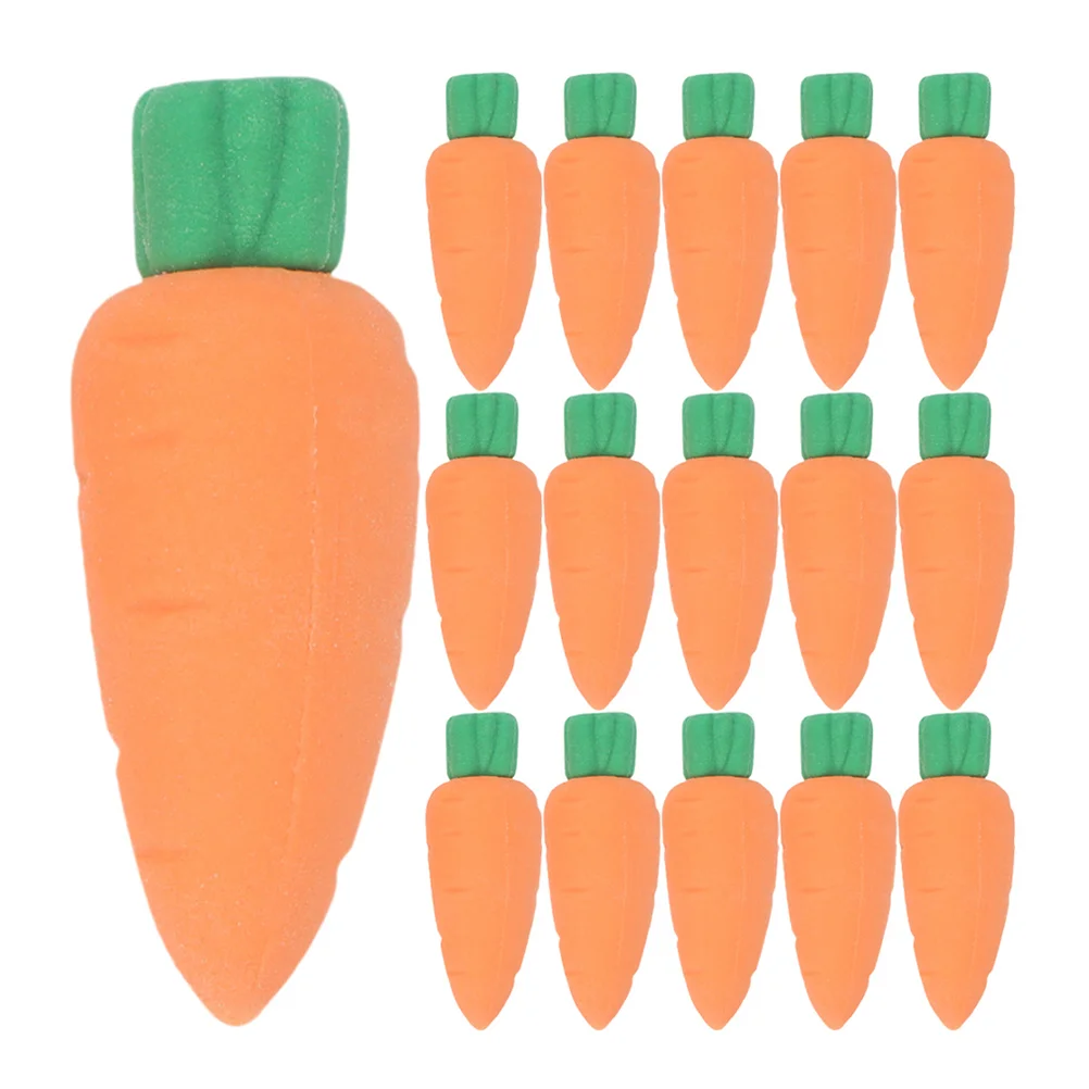 

50pcs Cartoon Carrot Erasers Adorable Carrot Erasers Student Classroom Rewards cute erasers stationery gift