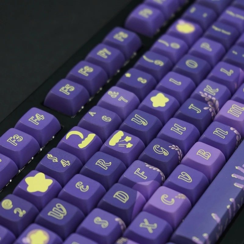 

53CC 127Keys/set XDA Lavender Themed Keycap for Mechanical Keyboards PBT Dye Subbed Key Caps for Switches