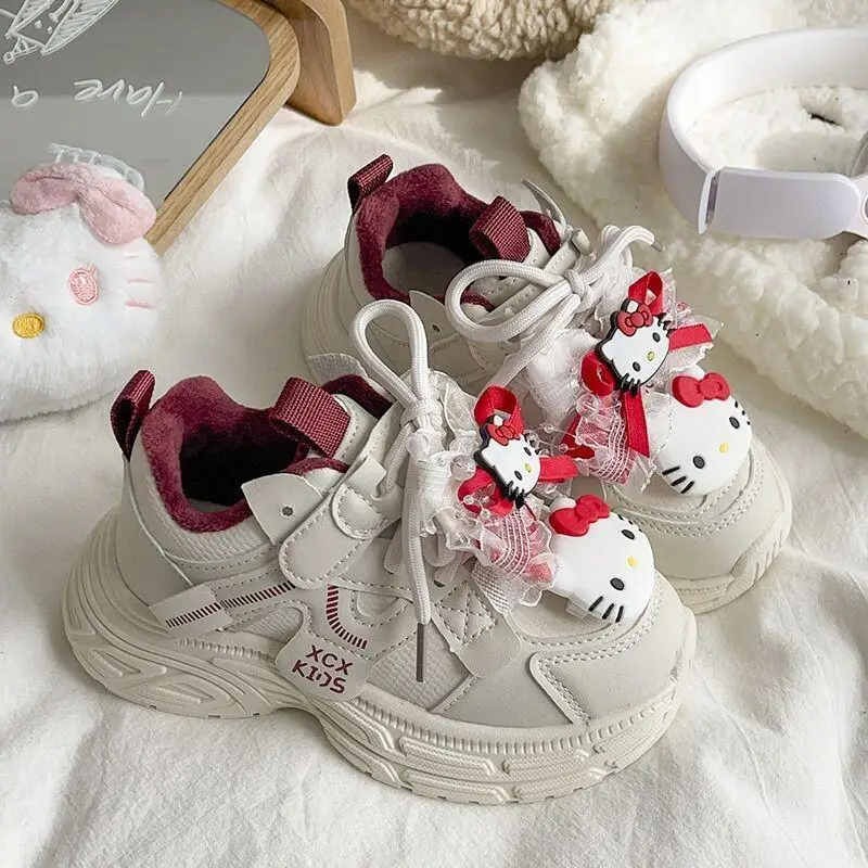 سانريو مرحبا كيتي الأطفال الشتاء أحذية رياضية طفل فتاة أحذية الرضع أحذية الفتيات الأطفال عارضة أحذية رياضية احذية الجري #4