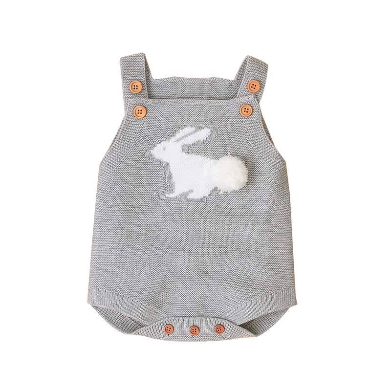 Rabbit-shaped knitwear Newborn Jumpsuit One-piece Outfits Sleeveless Baby Girls Cotton Rompers 3-24 Months Infant Soft Bodysuit