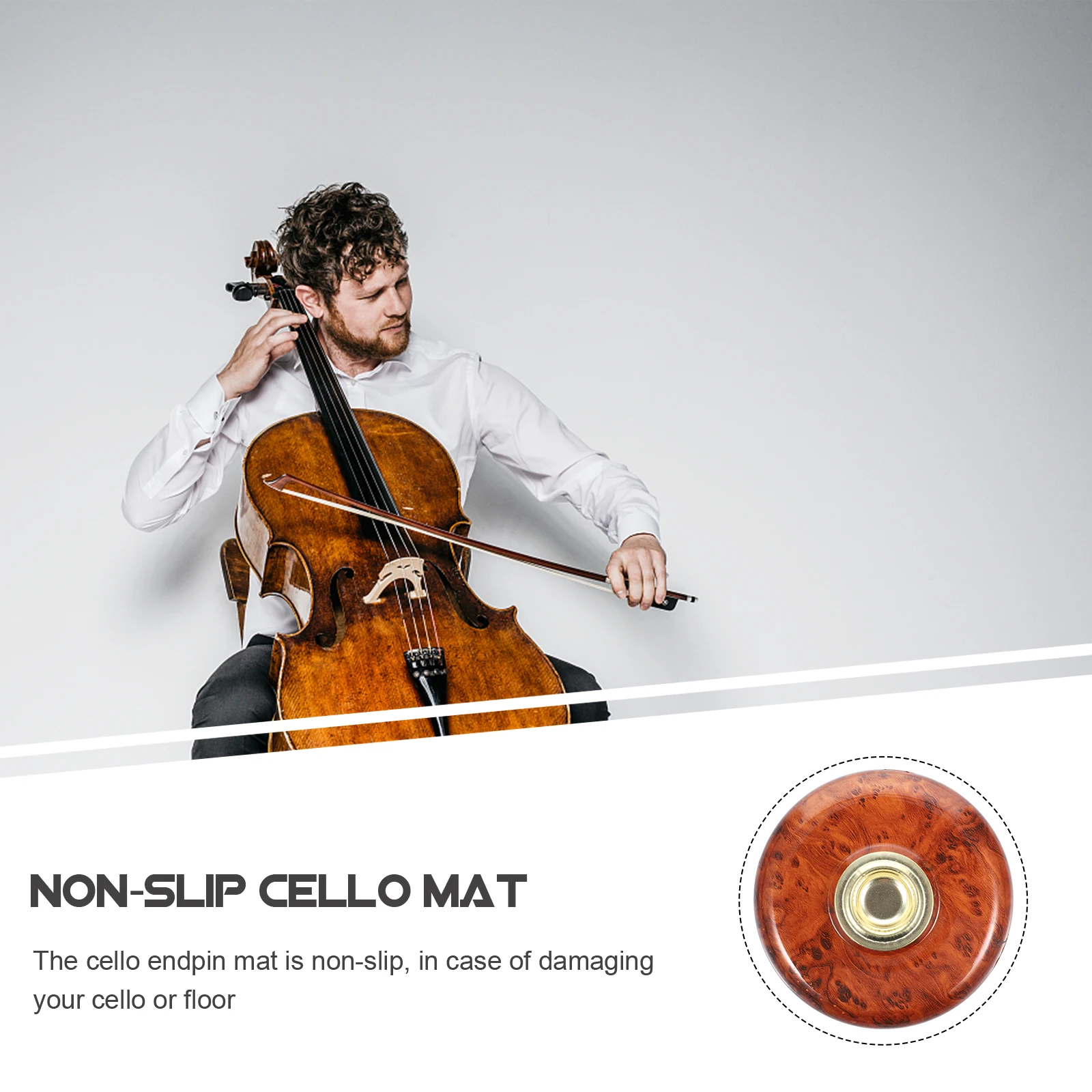 

Non-slip Cello Spike Floor Protector Mat Durable End-pin Stopper for Plastic Lightweight Compact Size Long Service Life