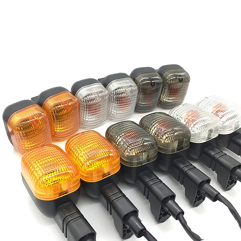 2Pcs Universal Motorcycle Turn Signal Lights Plug and Play Front Rear Blinker Indicator Lamps for Motorbike Custom Build