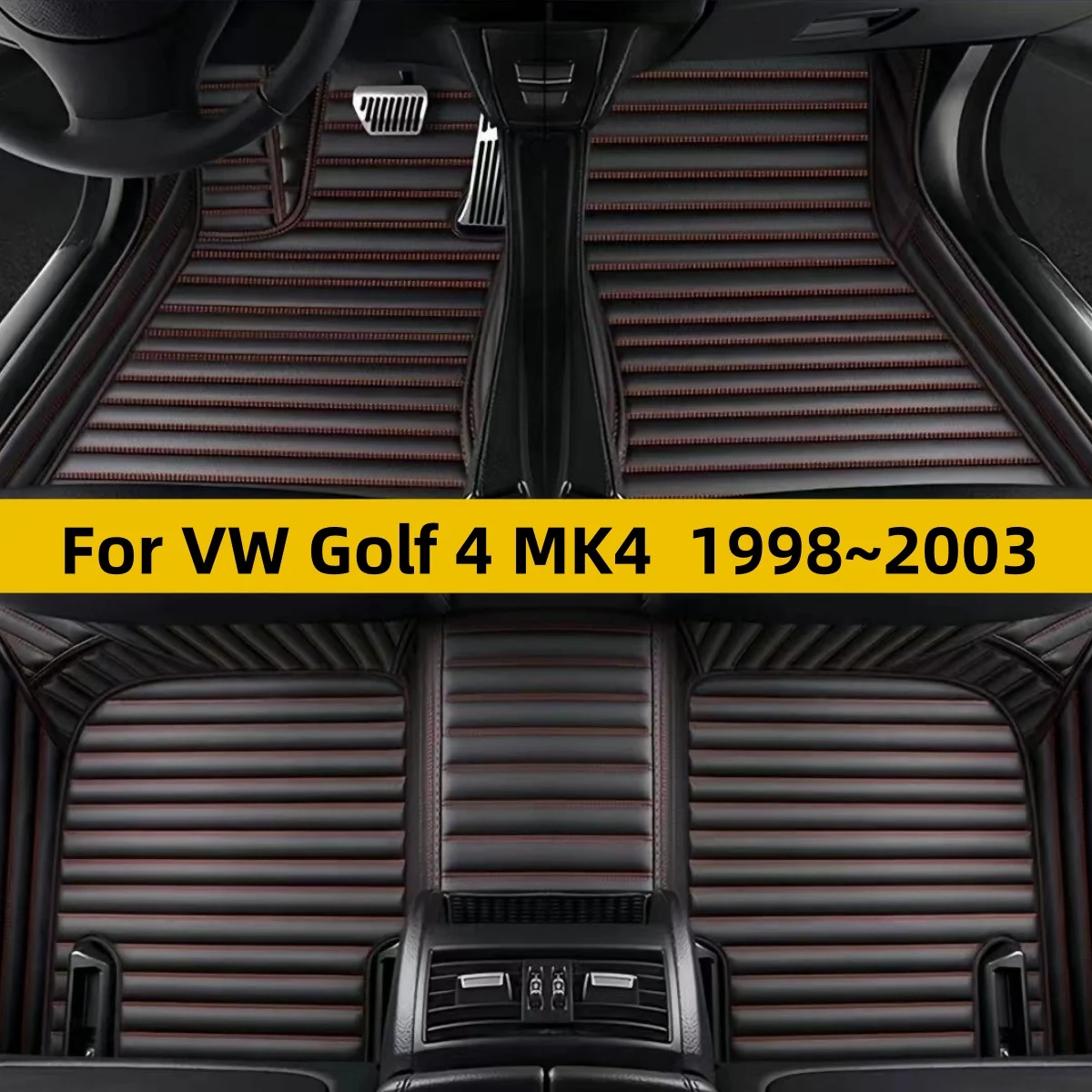Car Floor Mats For VW Golf 4 MK4 1998~2003 Waterproof Anti‑Slip Durable Full Set Auto Foot Mats Car Styling Accessories
