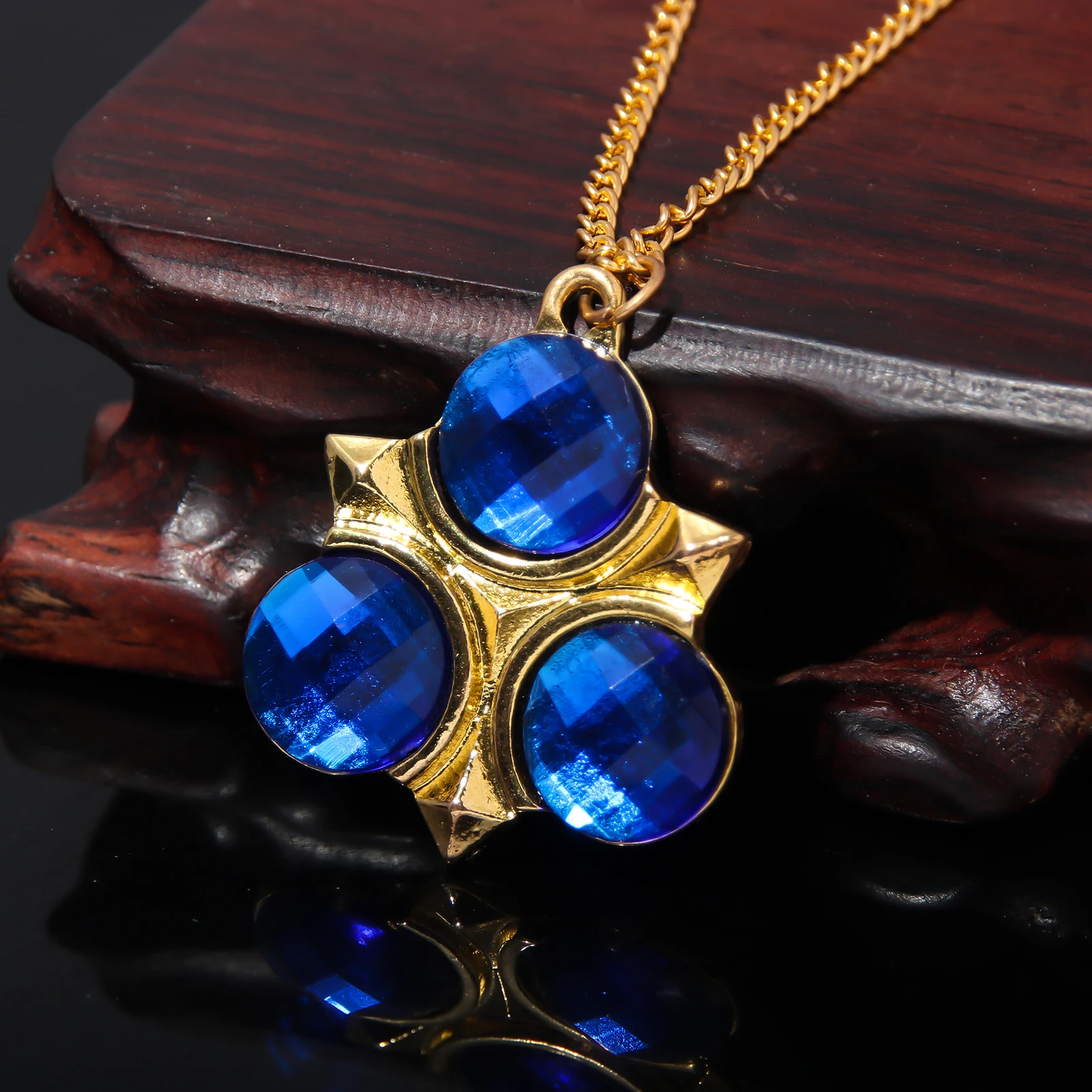 Game Zelda Cosplay Necklace Water Spirit Artificial Gemstone Pendant Necklaces Decoration Accessories Jewelry Props Gifts