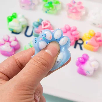 10pcs Mini Cute Cat Claw Plush Pinch Fun Colorful Halloween Christmas Party Pack Fillers…