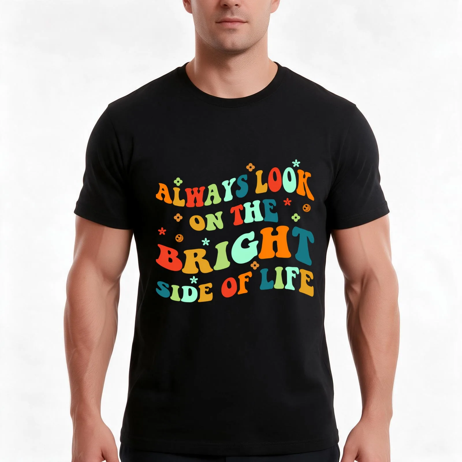 Always Look On The Bright Side Of Life Positivity T-Shirt, Summer Casual Cotton Tee, Oversized Streetwear Tops, Unisex Men Women
