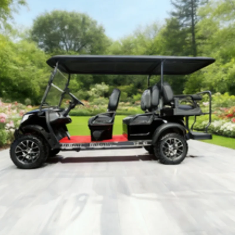 Low-Price Electric Golf Cart Aluminum Alloy Frame Road-Legal Hunting Multi-Purpose Trolley 14-Inch Off-Road Tires Tire LED Strip