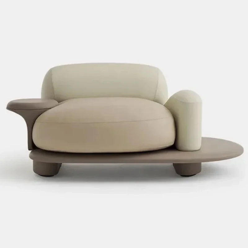 

Three-person sofa combination, small apartment living room corner creative pebble special shape