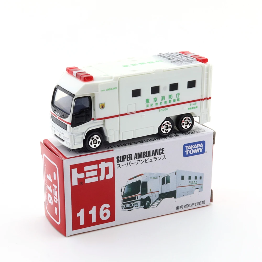 

Takara Tomy Tomica No.116 Super Ambulance Model Kit Diecast Miniature Cargo Diecast Automotive Model Ornaments Cas Toys Gift