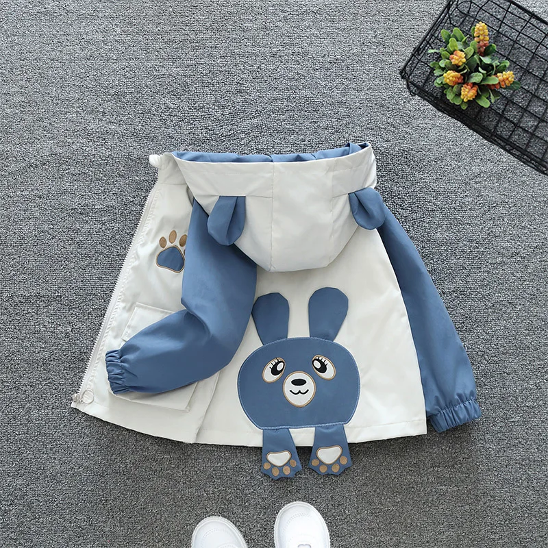 

Children's Spring and Autumn Jacket2025New Style Unisex Color Block Cartoon Top