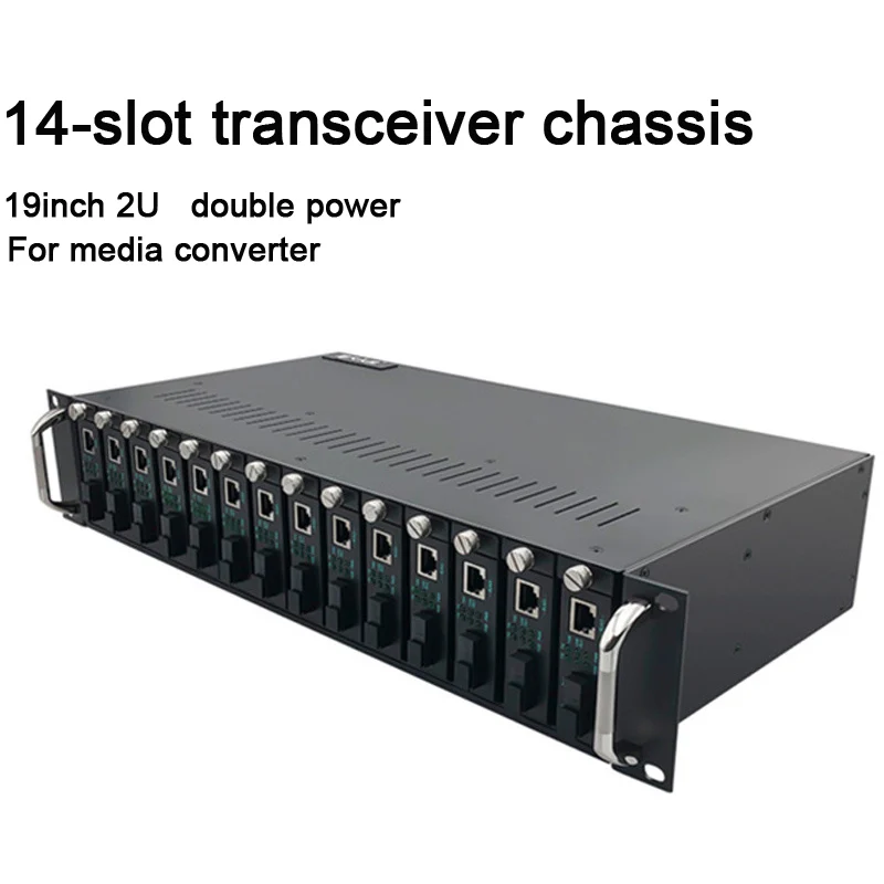 

14-slot transceiver frame 1.25G SC/PC EPON optical interface ftth module 19inch 2U fibre optique Media Converter Rack