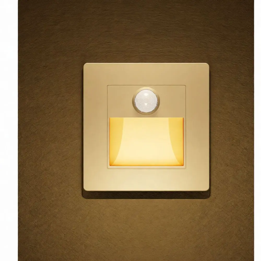 LED PIR Motion Sensor Recessed Wall Light Step Lamp 86 Type Footlight Stairway Hallway Aisle Night Lamp Indoor Lighting