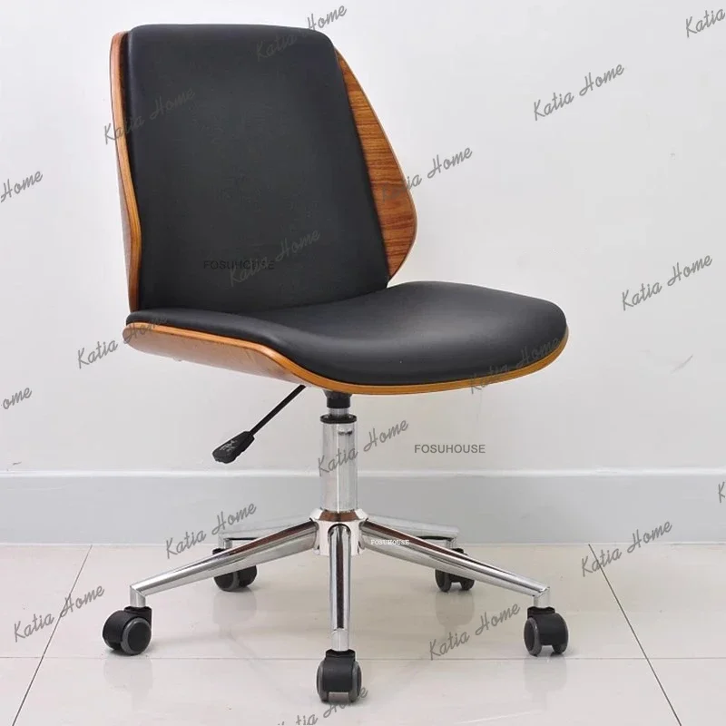 LSEuropean Wood Backrest Office Chairs Lifting Swivel Computer Chair French Office Furniture Ergonomic Gamer Chair Home Desk Cha