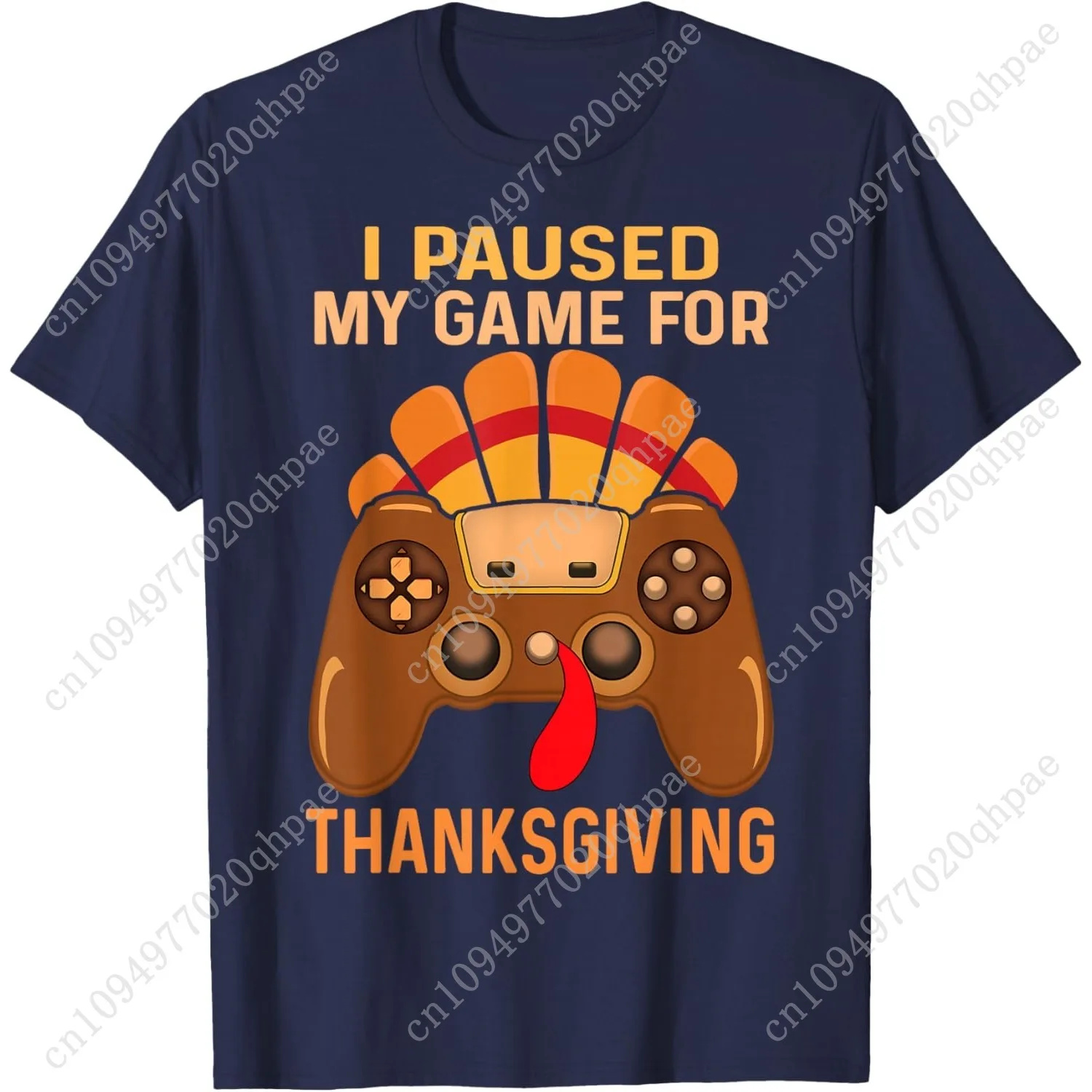 Happy Thanksgiving gaming fall Turkey gamer boys kids men T-Shirt