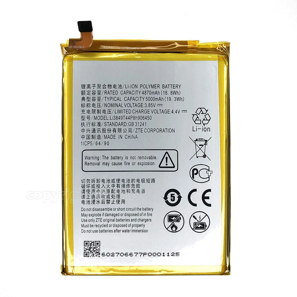 Replacement Battery Li3849T44P8h906450 Battery For ZTE Blade A6 A0620/A6 Lite A0622/Voyage 5/Voyage 5Plus/Nubia N3 NX608J/NX617J