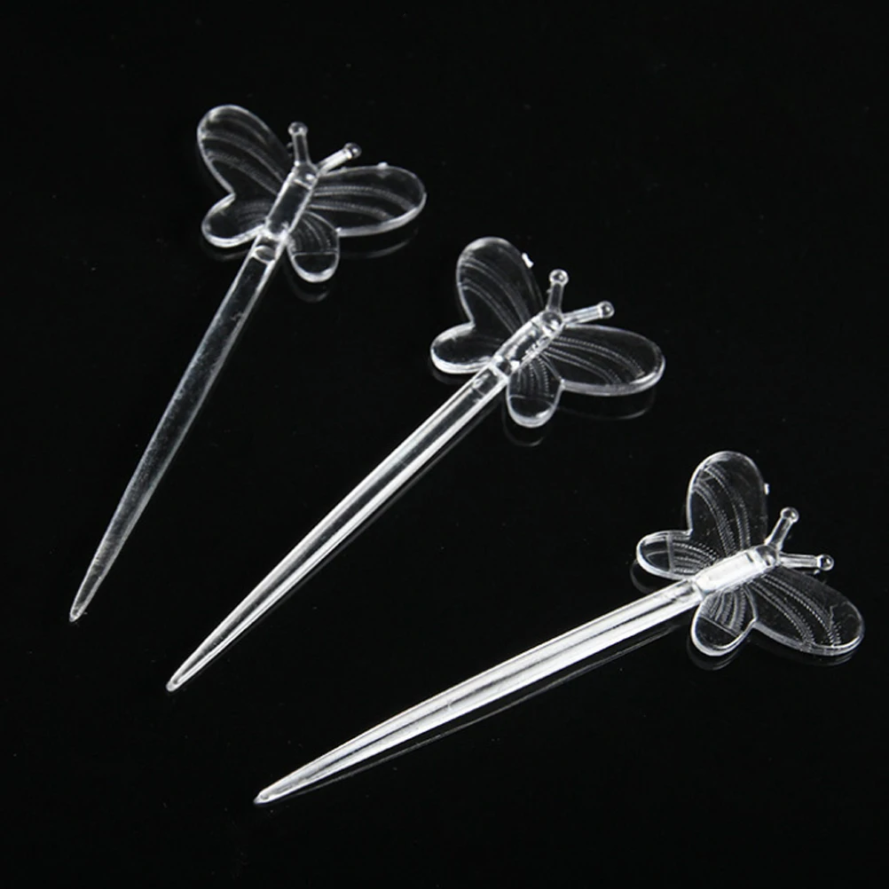 

200pcs Plastic Fruit Picks Cartoon Animal Shapes Long Handle Clean Hygienic Fruit Forks Dessert Snacks Cake Toppers