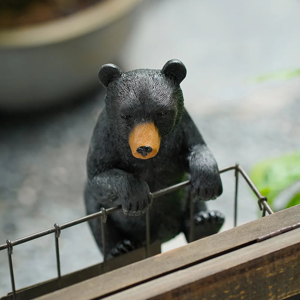 

Black Bear Resin Flower Pot Decor Garden Ornament For Home Office Micro Landscape Potted Plant Decoration Accessory