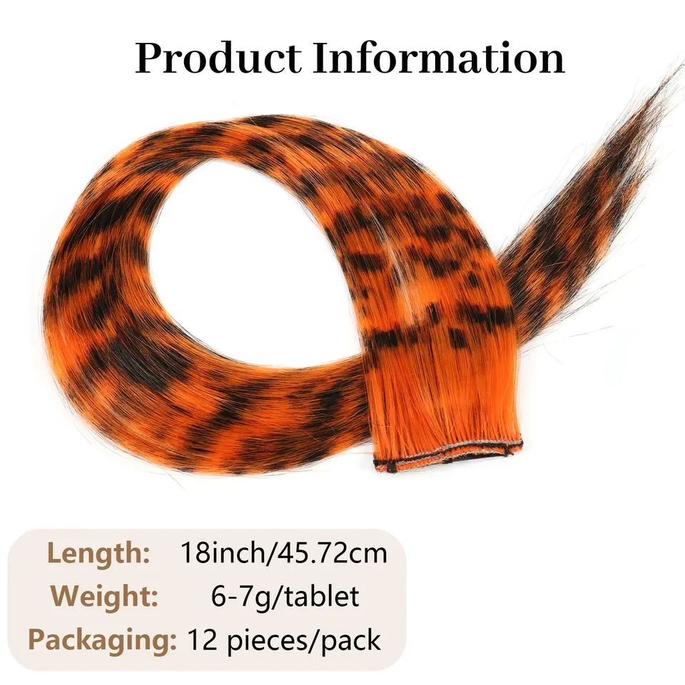 Extensiones de cabello con clip de colores, 18 pulgadas para mujer 2