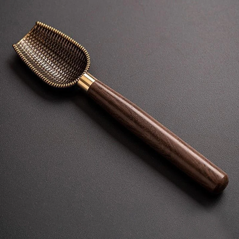 1 قطعة ملعقة شاي الأبنوس ملعقة صغيرة خشب متين الرجعية الإبداعية الشاي مجرفة الشاي KongFu حفل الشاي اكسسوارات هدية