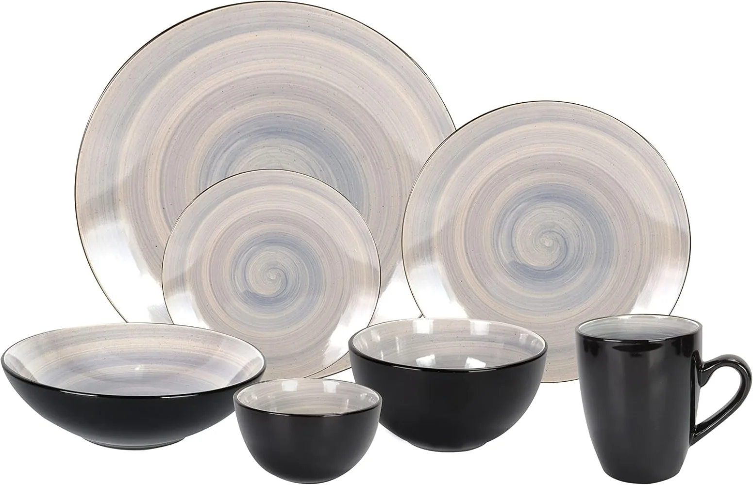 

Stoneware Sonoma 56pc Dinnerware Set, Black + Speckled Spin Wash