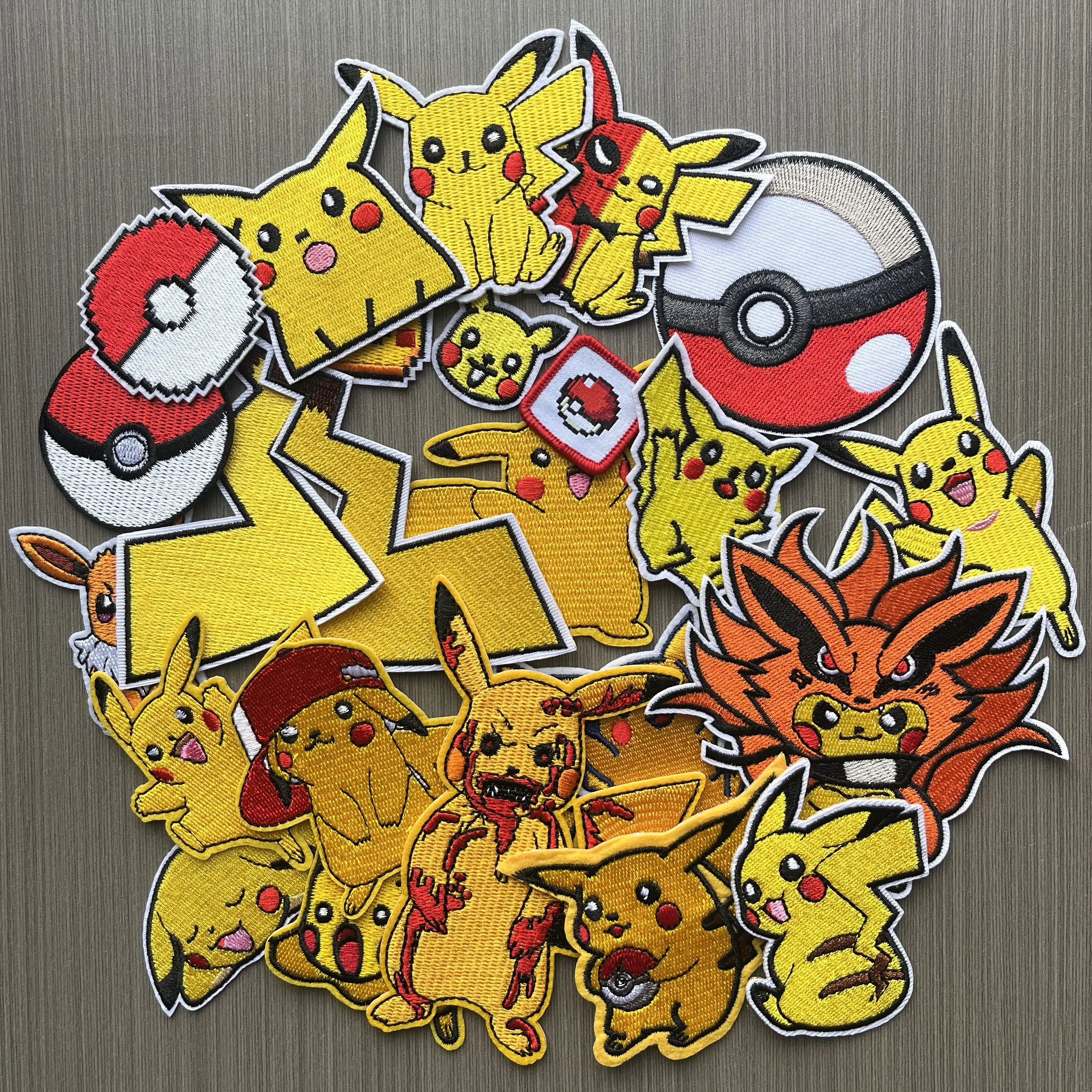 Cartoon Pikachu Pokemon Game Monster Character For DIY Clothing Iron on Embroidery Patches Sew Jeans Coat Appliques