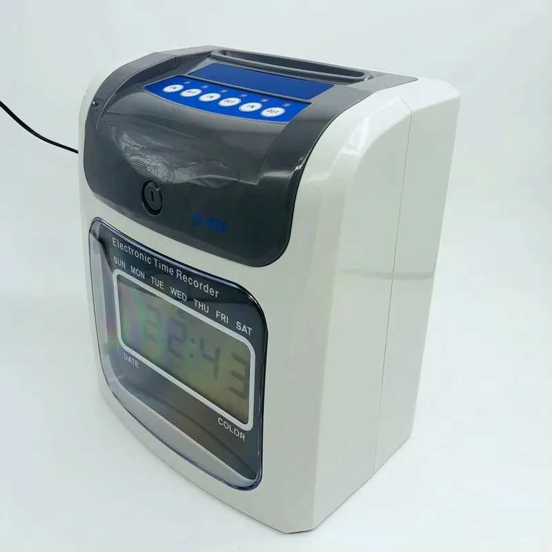 English paper card clock, card-insert paper electronic attendance machine, machine, employee ID card clock, power outage clock