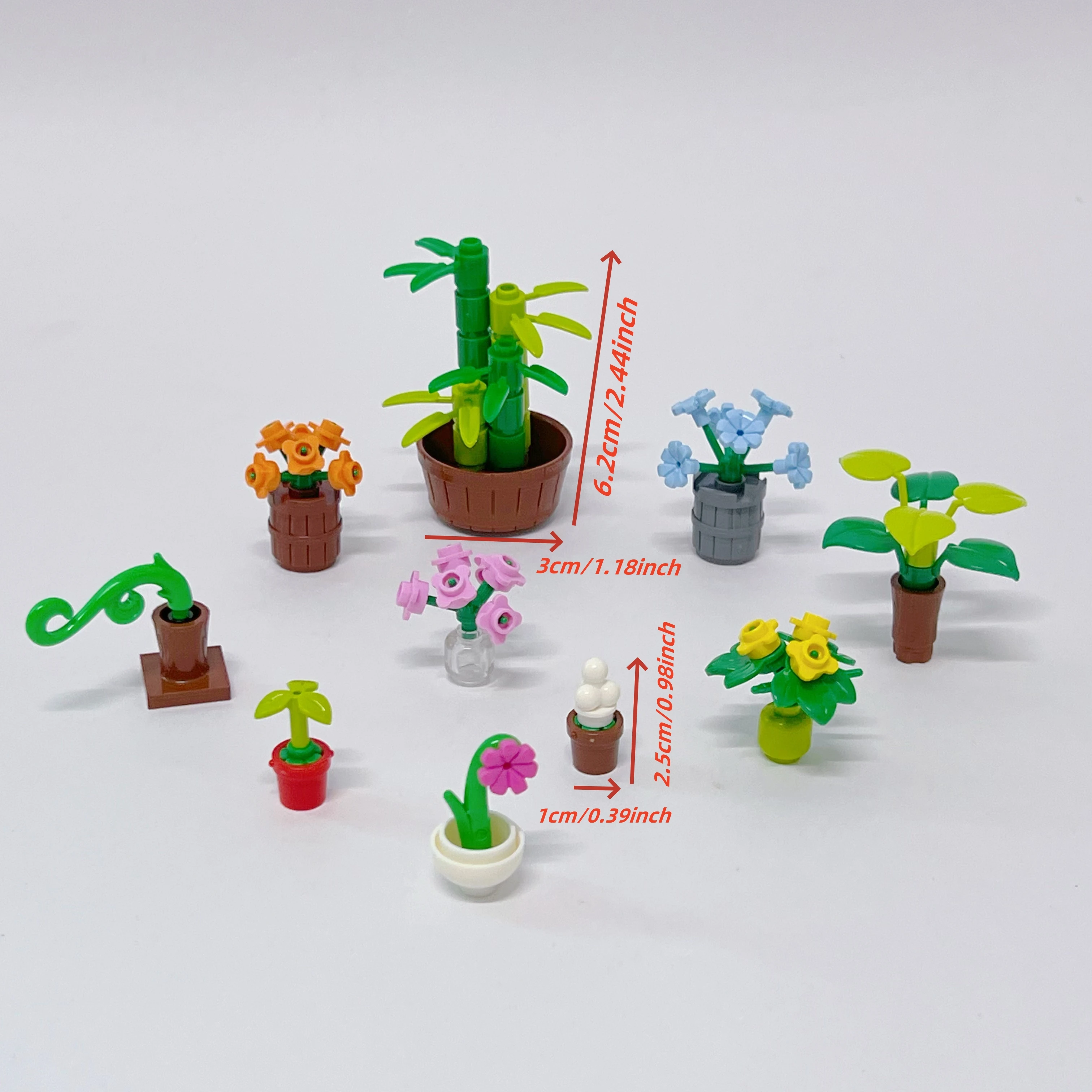 MOC Kleine Topfpflanzen Bausteine Spielzeug Kreative Blume Pädagogisches Spielzeug für Kinder Geburtstag Geschenke DIY Spielzeug Ziegel