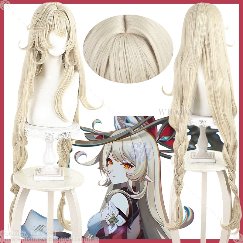 

Алиса Косплей Игра Genshin Impact Аниме Костюм Светло-Желтые Золотые Длинные Парики Термостойкие Синтетические Волосы Хэллоуин Вечеринка Cos