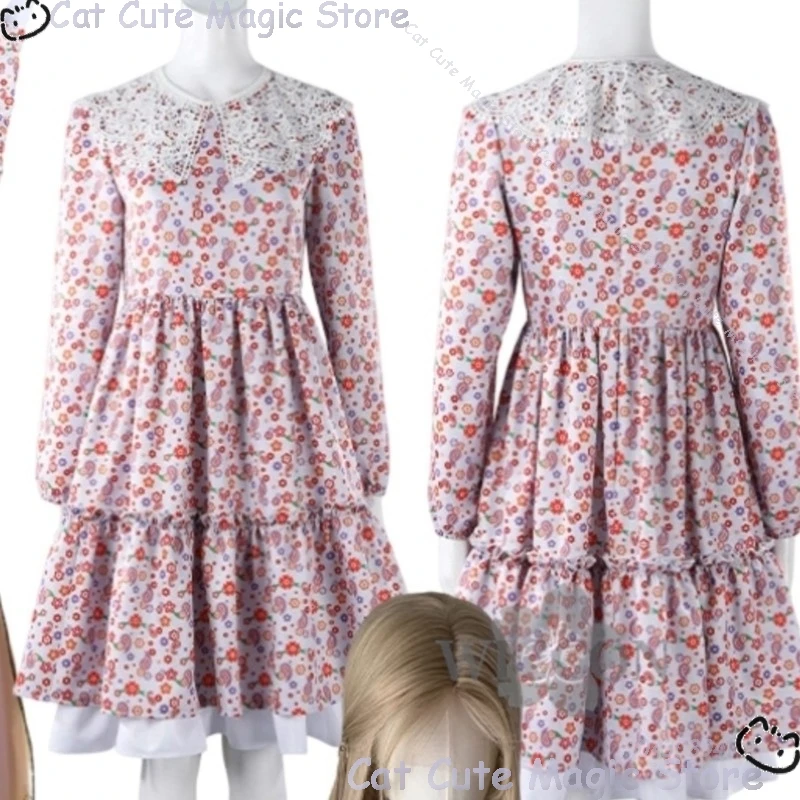 

Laurra long floral dress lace pink Blossom Dresses wigs Halloween party roleplay horror movie Return cosplay Navidad Carnaval