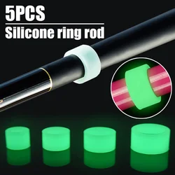 Canna da pesca in silicone luminoso Anello antiscivolo Anello per canna da dito Attrezzatura per pesci Anello di arresto per asta in silicone Strumenti da pesca Tappo galleggiante in gomma