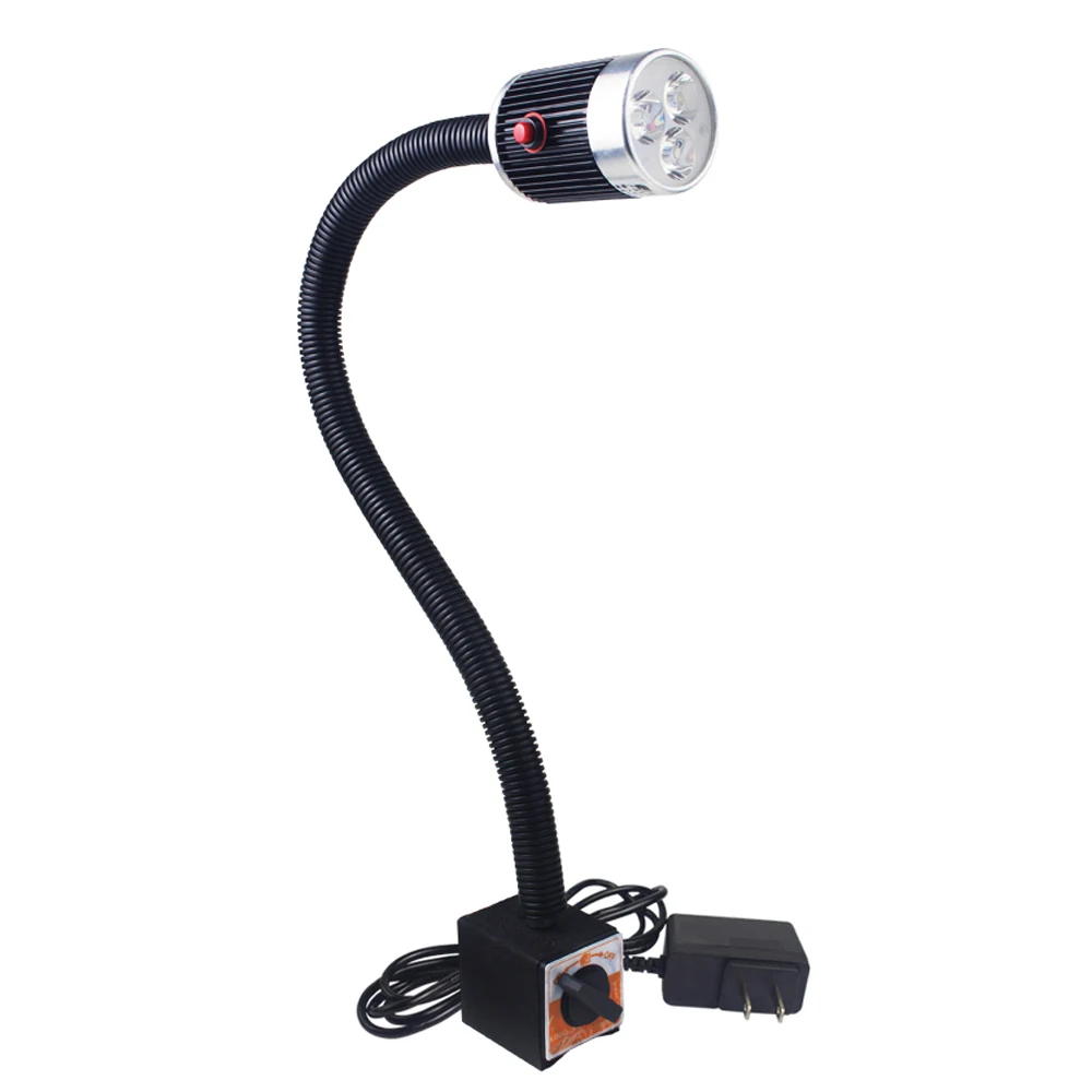 Luz Led de trabajo impermeable, Base magnética ajustable, Flexible, cuello de cisne largo, 6W, 110V-220V