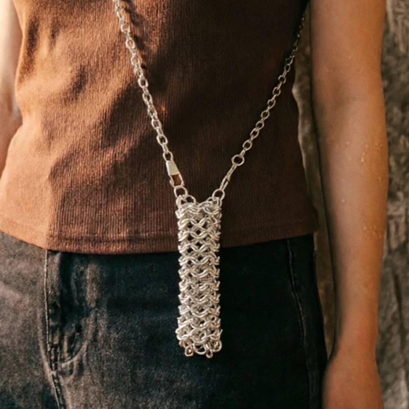 Metal Chain Hand-woven Beaded Personalized Punk Trend Bag Fashionable and Trendy Accessory Lipstick Small Bag 2026