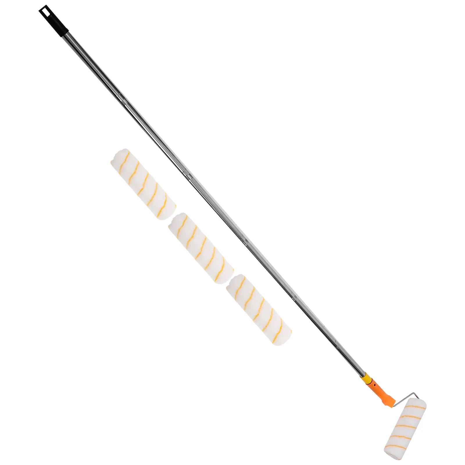 Telaio per spazzola a rullo con asta telescopica per pittura murale di casa 180 cm Strumento estensibile in acciaio inossidabile Compatibile con vernici a olio in lattice