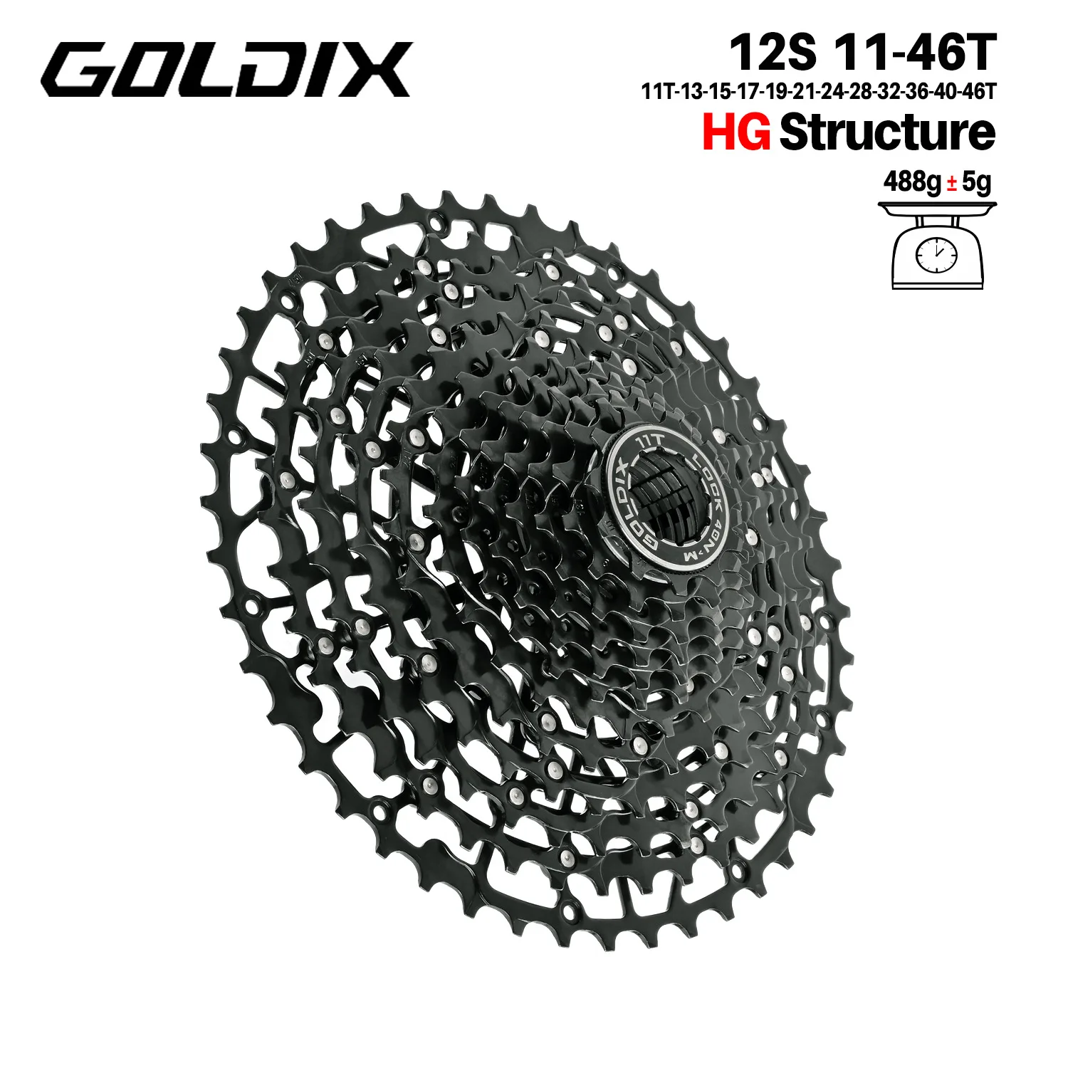 GOLDIX 12-speed mtb cassette 11 39 40 42 46 48 50 52 Ultralight 12