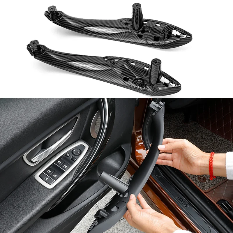 

Door Inner Handle For BMW F30 F80 F32 F33 F82 F34 F35 F36 3GT 3 4 Series 2012-2019 Carbon Fiber Interior Handle Cover Front Rear