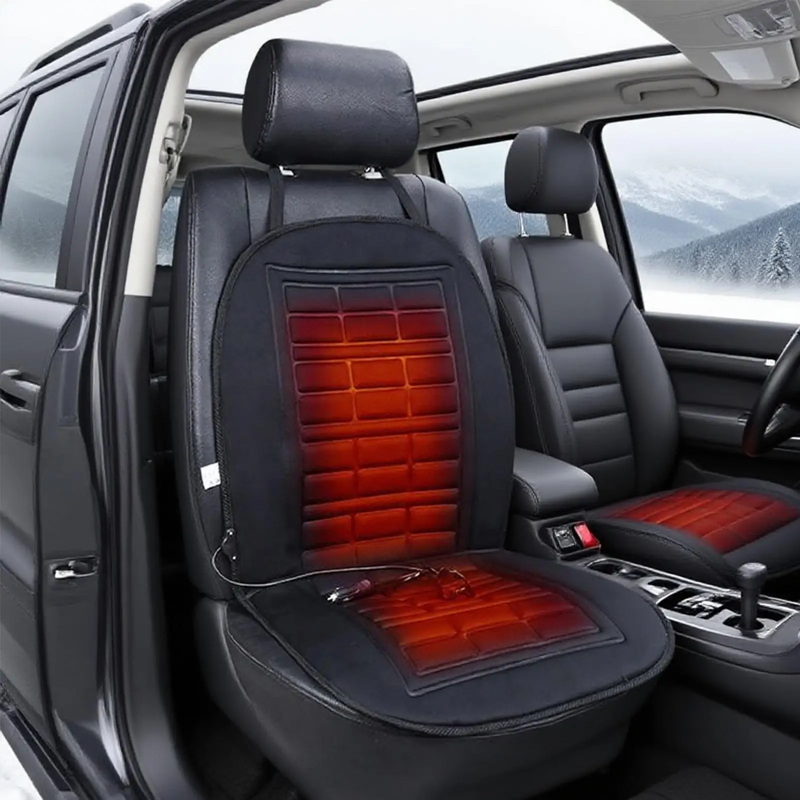الشتاء ساخنة غطاء مقعد السيارة دفئا اكسسوارات السيارات 12 فولت مقعد السيارة دفئا وسادة مع 2 مستويات مقعد السيارة حامي عباءة غطاء #1