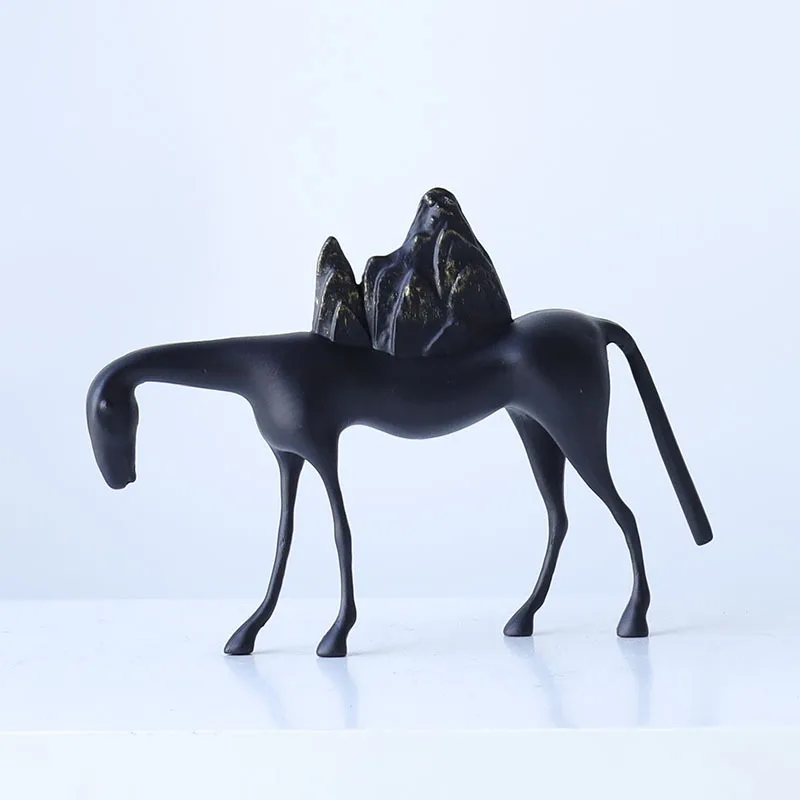 Modern new Chinese-style metal horseback mountain-shaped animal herding horse-shaped camel ornament